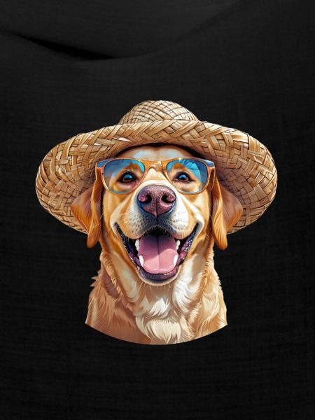 Labrador mit Strohhut & Sonnenbrille