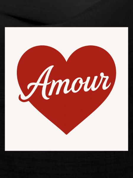Liebevolle Herzform mit Amour-Text