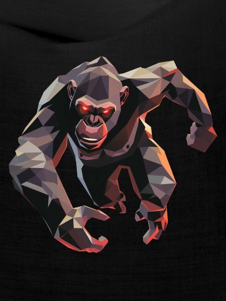 Gorilla im Low Poly Stil