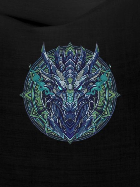 Blaugrüner Drache – Mystisches Mandala