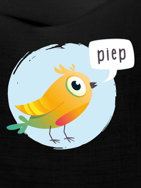 Bunter Vogel mit Piepsprechblase