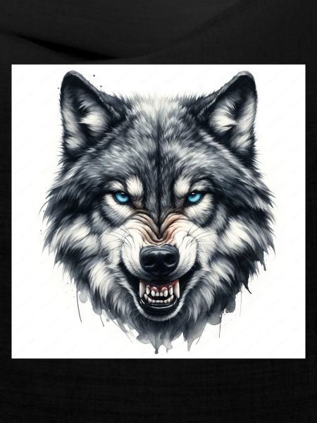 Blauer Wolfkopf Aquarell