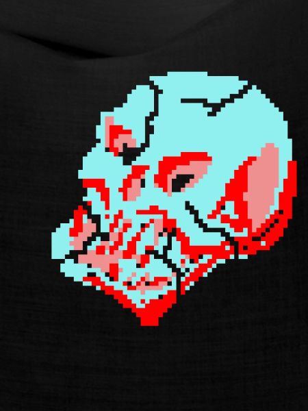 8bit neon skull