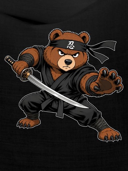 Ninja Bär mit Katana – Samurai Kämpfer