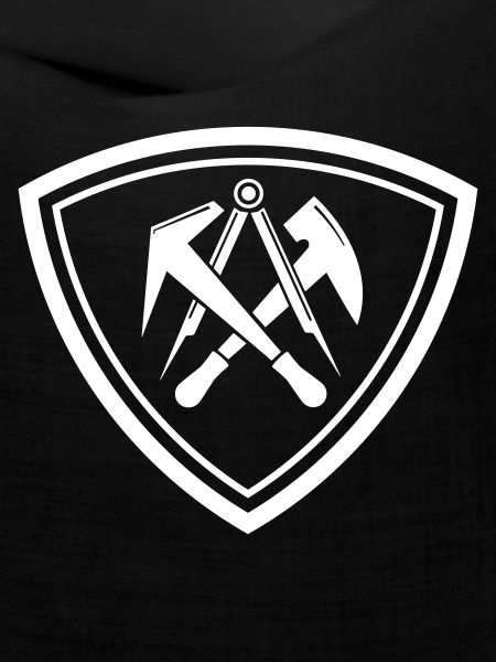 Emblem mit traditionellem Zunftzeichen Dachdecker
