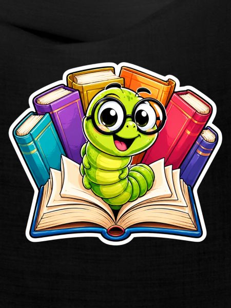 Fröhlicher Bücherwurm