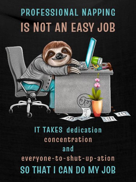 Lustiges Faultier Spruch Professional Napping