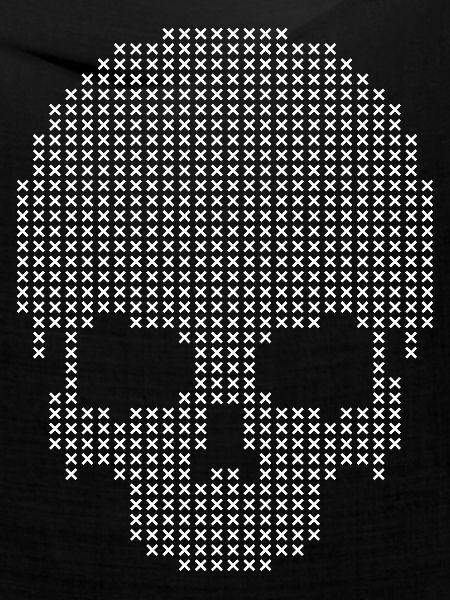 Geometrische Totenkopfstiche Dotwork