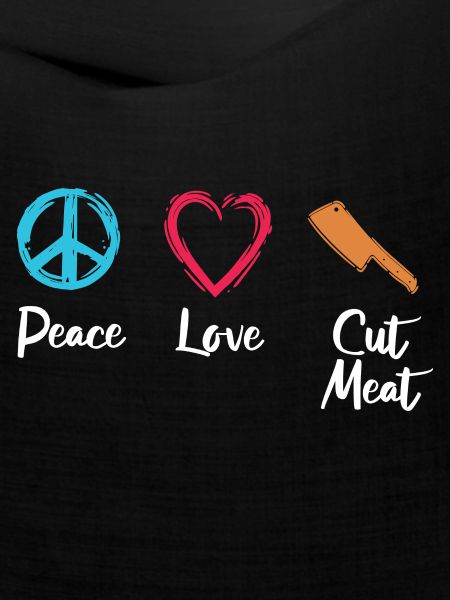 Frieden Liebe Fleisch schneiden