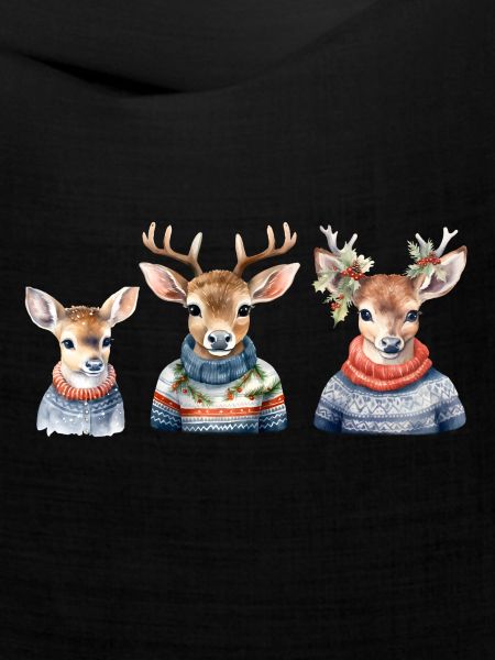 Winterhirsche Pullover-Trio