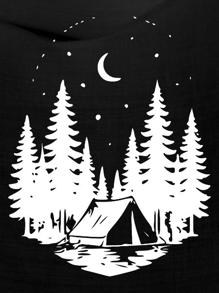 Nachtwald Camping Silhouette