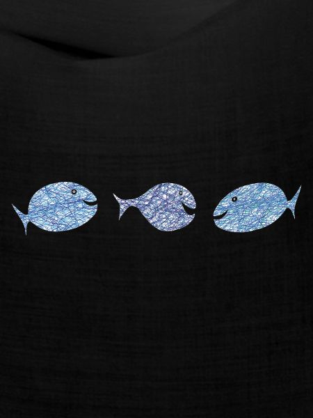 Scribblefisch Blau Muster Kulifisch