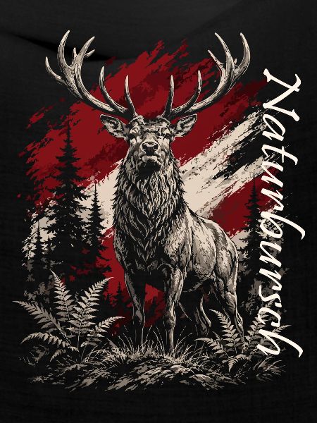 Hirsch im Wald – Rustikal Illustration