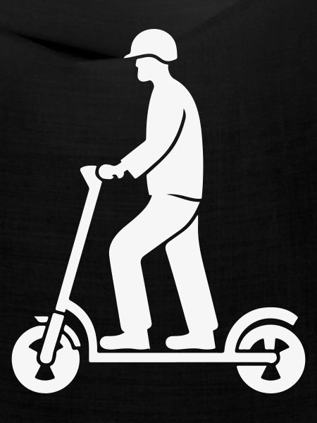 Stadt-Scooter Silhouette mit Helm