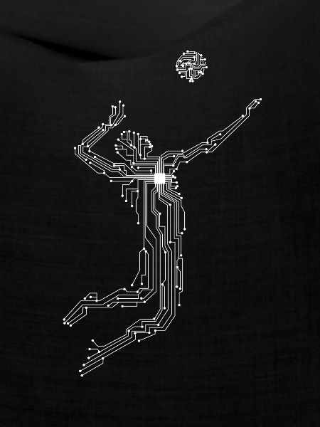 Mainboard CPU Chip Volleyballspieler
