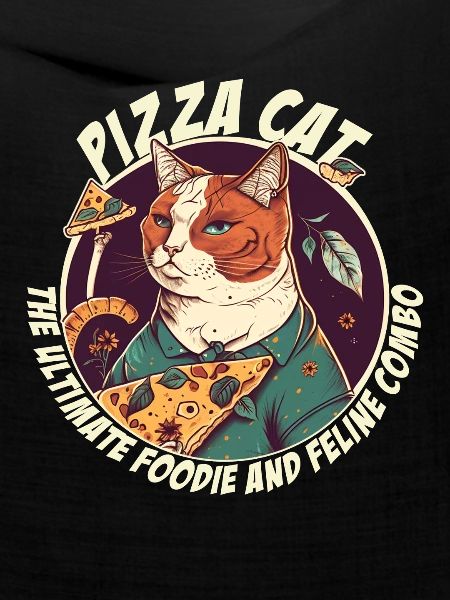 Katze mit Pizzastücken