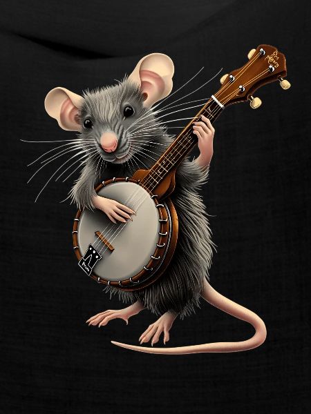 Rattenmaus Bluegrass Banjo Spieler