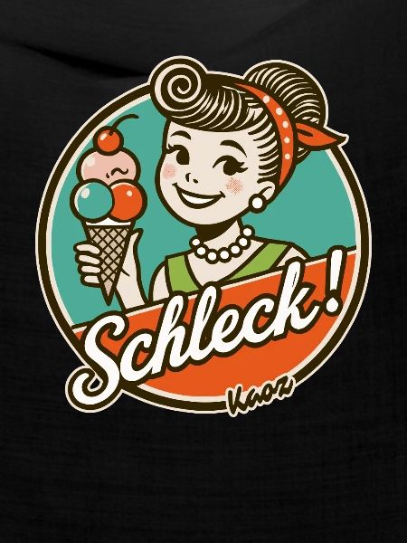 Schleck! Retro-Frau mit Eiscreme