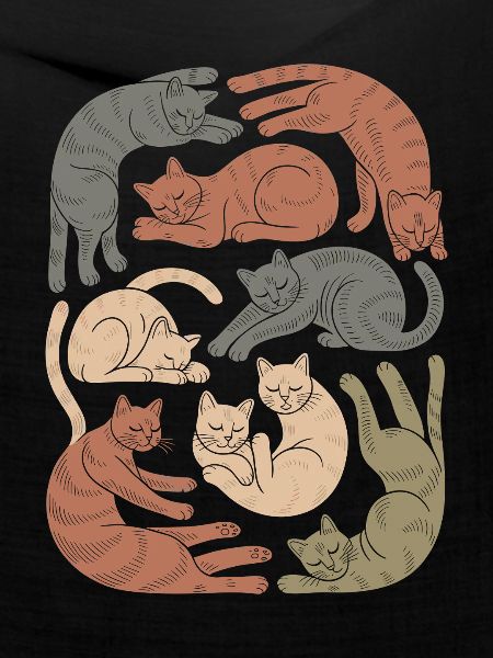 Entspannte Boho Katze Muster