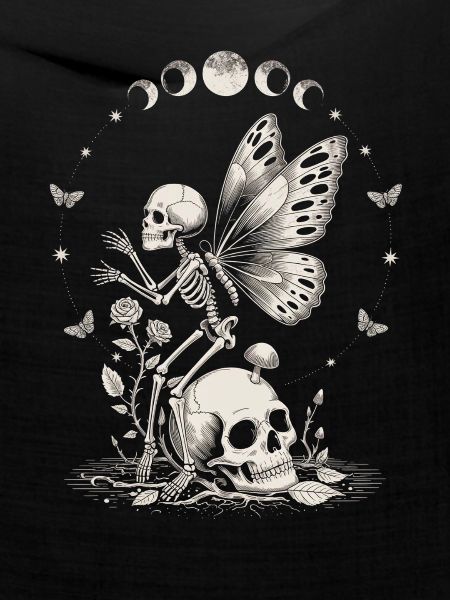Gothic Skelett Fee mit Mondphasen