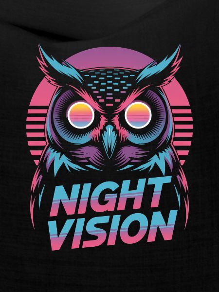 Night Vision Eule Retro Synthwave Nacht