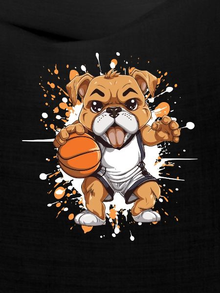 Basketball Bulldog im Comicstil