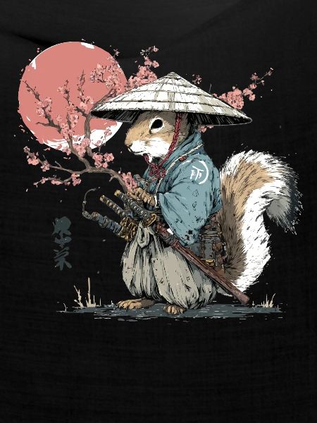 Eichhörnchen-Samurai in Sakura-Roben