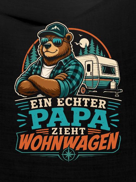 Ein echter Papa zieht Wohnwagen