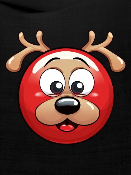 Rundes Rentier-Weihnachtskugel Comic Design