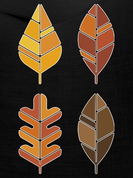 Vier Herbstblätter Raster