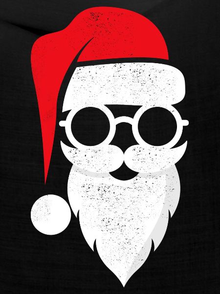 Weihnachtsmann Santa mit Brille