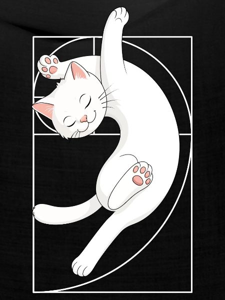 Fibonacci-Spirale Katze