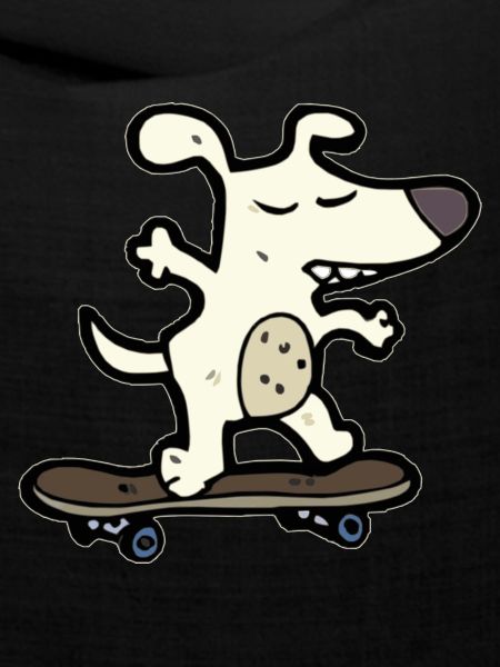 Hund auf Skateboard