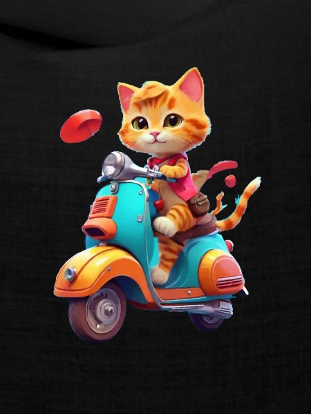 Katze fährt Roller