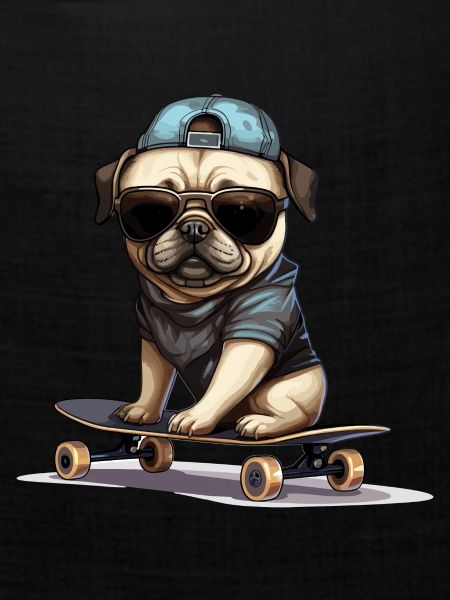 Skateboarding Mops für Skaters