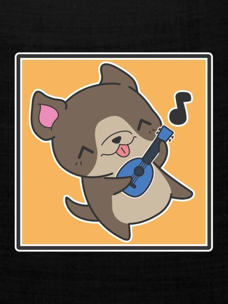 Hund mit Ukulele