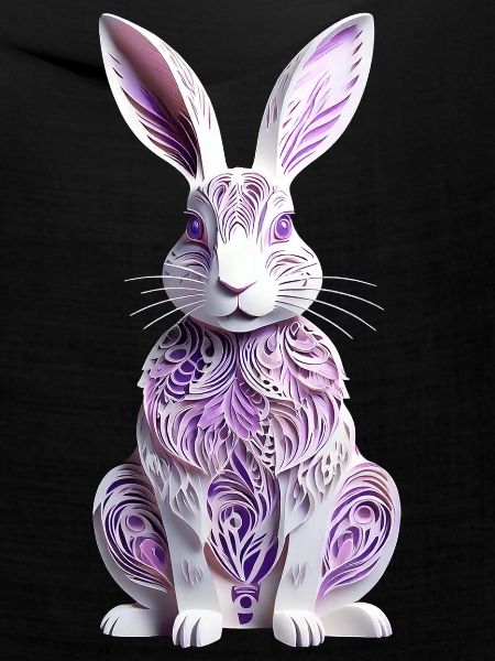 Hase - Osterhase im Scherenschnitt