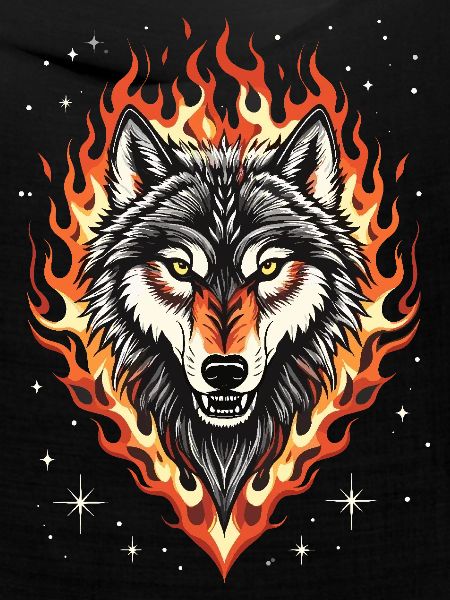 Wolf und Flammen