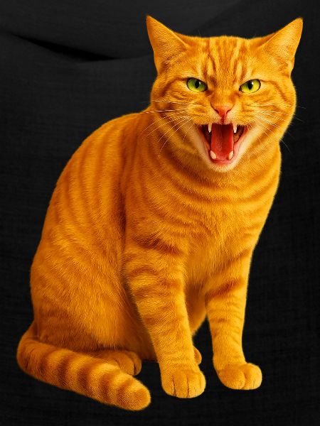 Fauchende orange getigerte Katze