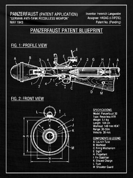 Panzerfaust-Bauplan Illustration