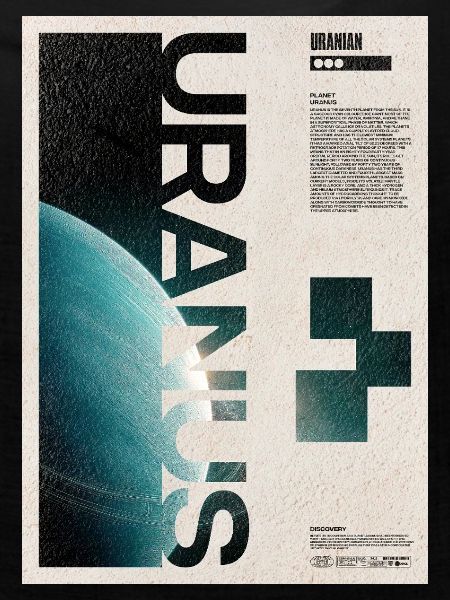 Uranus-Orbitaltypographie-Poster