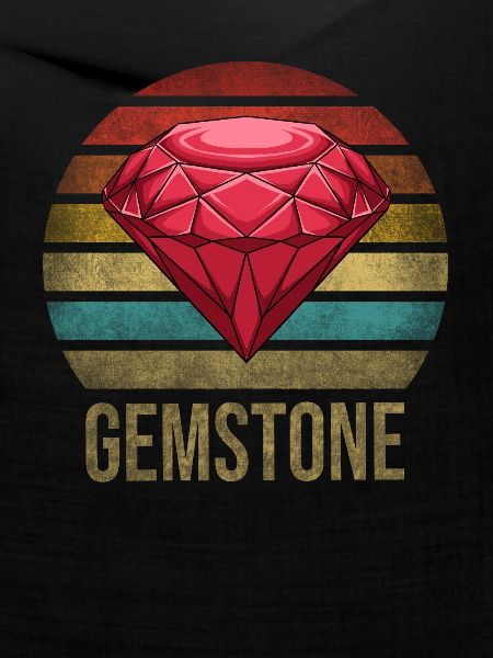 Ruby Gemstone Retro Sunset