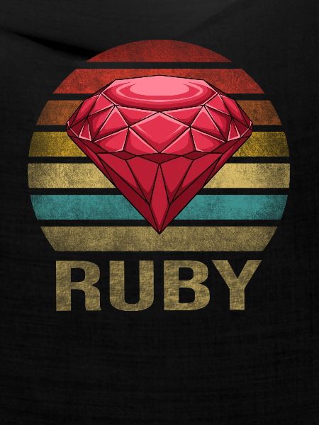 Ruby Gemstone Retro Sunset