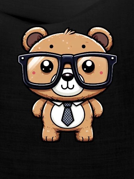 Nerdiger Bär mit Brille