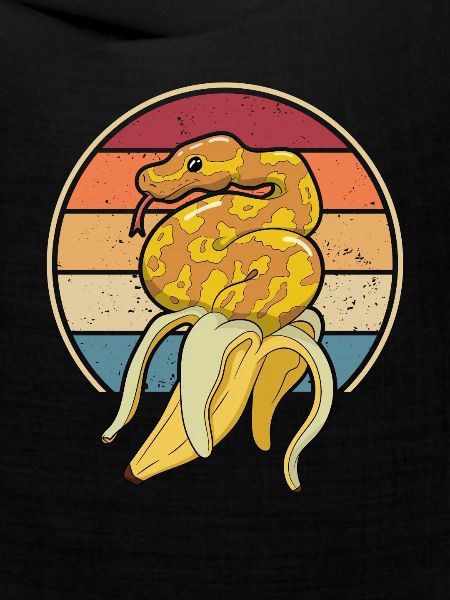 Retro Schlange Schuppenkriechtiere Python Banana