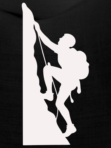 Klettersilhouette am Felsen