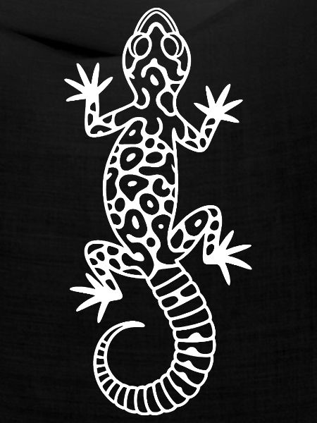 Gecko im Tropen-Outlines