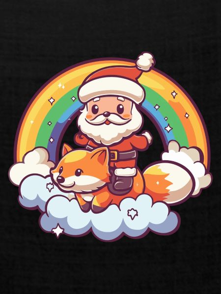 Fuchs Weihnachtsmann Regenbogen