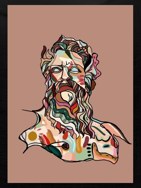 Zeus mit Hintergrund