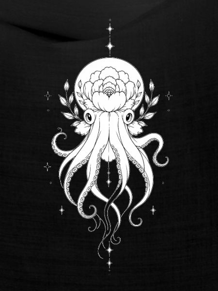 Florale Oktopus-Mandala
